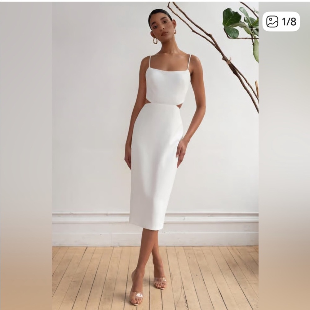 White Midi Cutout Dress - Brand: